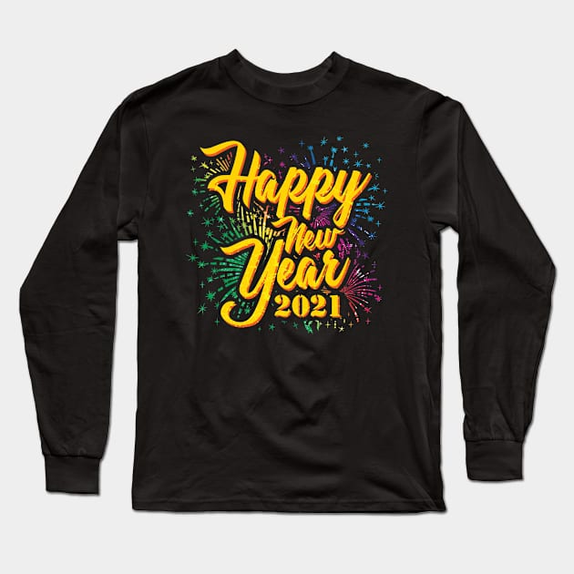 Happy New Year 2021 Long Sleeve T-Shirt by SiegfriedIlligDesign